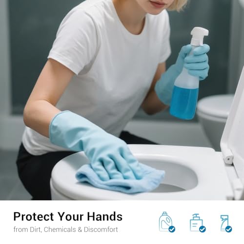 ThxToms 4 Pairs Reusable Dishwashing Cleaning Gloves,10 Mil Thick, 13" - size: Medium