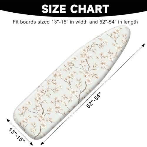 Ironing Board Cover 15"x54",Standard Ironing Board Replacement Cover,Easy Fit - color: Light Brown, size: 15"x54"