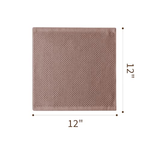 Cotton Dish Cloths 6 Pack,12x12 Inch – Super Absorbent, Quick-Dry & Reusable Kitchen Cleaning Cloths, Lint-Free Washable Towels for Dishes, Glass & Household Use(Coffee Brown) - color: Brown(6pack), style: honeycomb