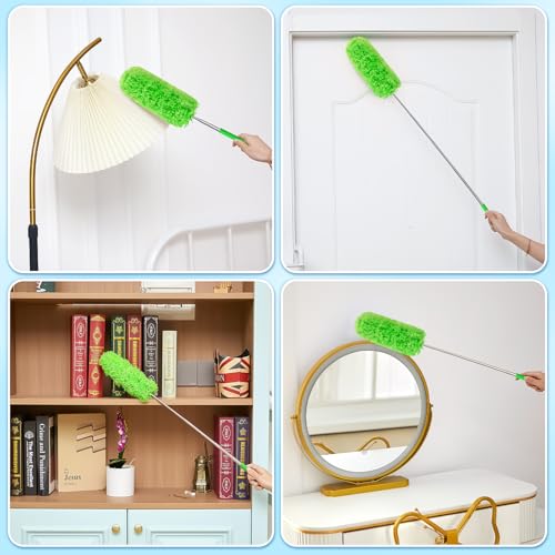 Tanlade 1 Pcs Microfiber Feather Dusters for Cleaning, Green