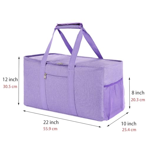 Extra Large Utility Tote Bag - Reusable Grocery Bags Foldable Heavy Duty - color: Purple, style: Covered