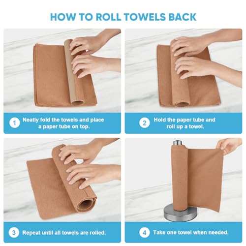 AIDEA Microfiber Cleaning Cloth Roll-50PK, Reusable Paper Towels 11.5×11.5" - color: Coffee