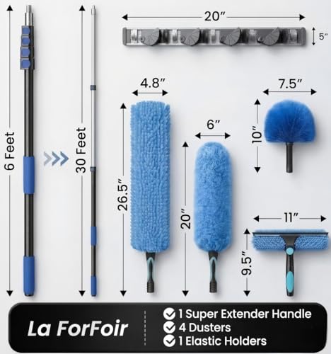 La ForFoir 36ft High Ceiling Duster Kit with 5-30ft Extension Pole - size: 30FT