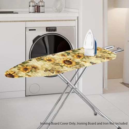 Butterfly Sunflower Ironing Board Covers with Elastic Edge Scorch & Stain Resistant Iron Pad for Table Top Ironing Accessories - color: Butterfly Sunflower