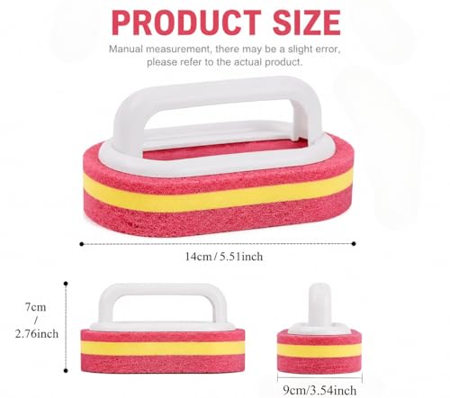 Pink Magic Sponge Cleaning Brush - Non-Electric Scrubber for Kitchen Bathroom Surfaces, Glass, Walls, Toilet, Ceramic Tile, Essential Household Cleaning Tool,1pack