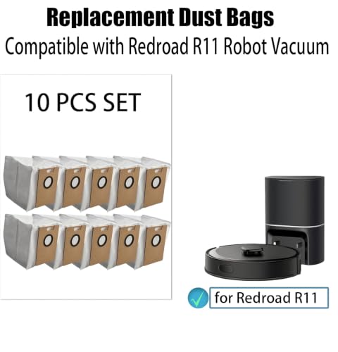 10 Pack Replacement Dust Bags Compatible with Redroad R11 Robot Vacuum