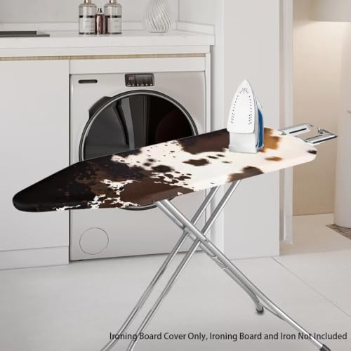 Ironing Board Cover Lightweight Ironing Board Protector Elastic Edge Ironing Replacement Cover, Cow Print Home Decoration for Women Men - color: Cow Print - a
