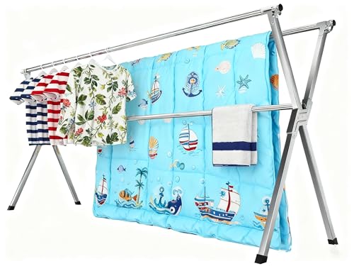 83" Clothes Drying Rack Folding Indoor Outdoor Drying Rack Clothing - size: 83''