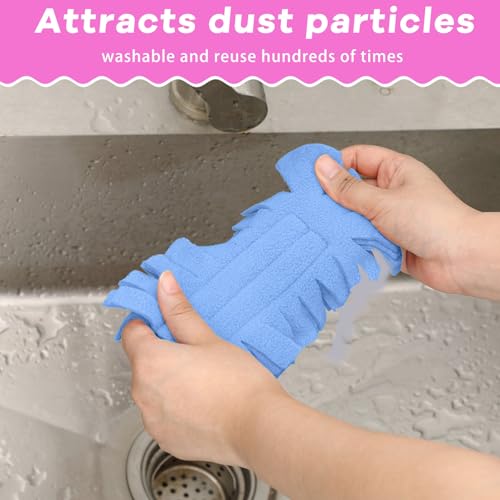 12 Pcs Reusable Duster Refills Washable Pads, Red,Yellow, Green,Blue - color: Red, Yellow, Green, Blue