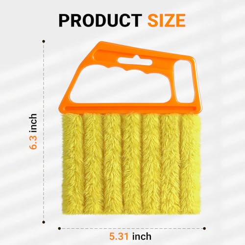 3pcs Window Blind Cleaner Duster Tool,2026 New Cleaning Tools,7 Fingers Washable Microfiber Dusters for Cleaning,Crevice Cleaning Brush, Duster for Venetian Blinds & Air Conditioner Vents(Orange - color: Orange