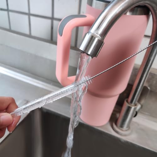 6 Pack Straw Cleaner Brush for Stanley, Reusable Extra Long Straw Cleaner for 40/30/20 oz Stanley Mug, 10mm Wide Drinking Straws Cleaning Brush for Sippy Cup, Water Bottle and Tubes - size: 11.8 inch