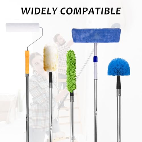 Paint Roller Extension Pole, Multi-Purpose Telescopic Extension Pole, Extensions Poles with Tapered Adapter for Cleaning, Feather Duster, Window Washing Kit (0.88, Pounds)