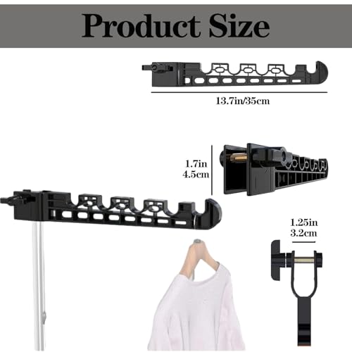 2-Pack RV Ladder Clothes Drying Rack, Fits 1.25" Pipes, Space Saver
