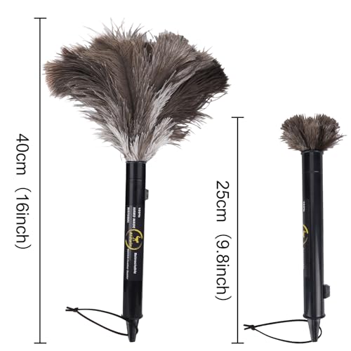 Aldwin Ostrich Feather Duster Retractable 16 inch, 2 Pack