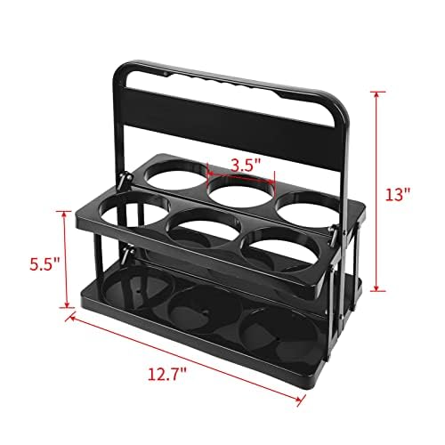 musbus Portable Drink Carrier Suitable for Doordash Accessories Grubhub Postmates Drivers, Reusable Cup Holder with Handle,Perfect Plastic take Out Carriers delivery, Black, (112) - color: Black, size: 6 CUP