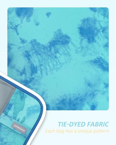 BAGSMART Compression Packing Cubes for Travel Essentials - color: Tie-dyed Sea, size: Set of 6