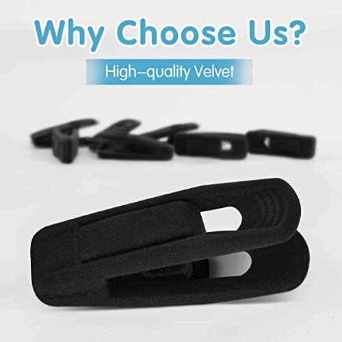 TOFIIGREM Black Velvet Hangers Clips 20 PCS, Non-Slip Velvet Clips for Suit Pant Skirt Hanger, Strong Finger Clips Perfect for Thin Flocking Hangers - color: Black, size: 20pc