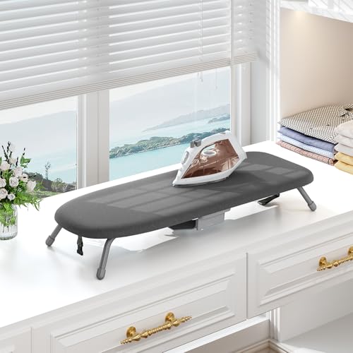APEXCHASER Small Ironing Board with Iron Holder Without Iron Rest, Black - color: Black