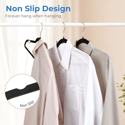 Smartor Black Velvet Hangers 120 Pack, Non-Slip Space-Saving Clothes Hanger - color: Black, size: 120 Pack