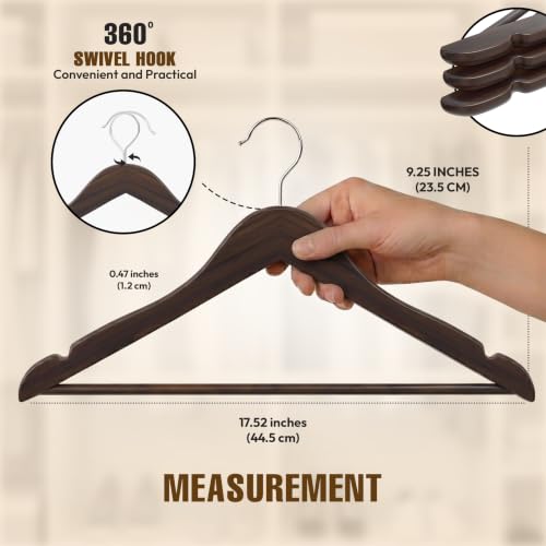 Utopia Home Wooden Hangers 30 Pack – Slim Suit Hangers Vintage - color: Vintage, size: Pack of 30