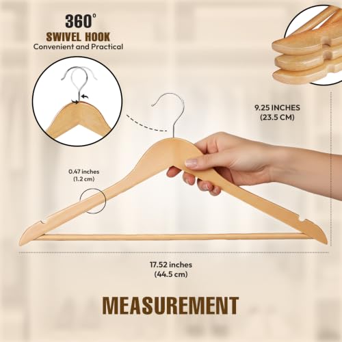 Utopia Home Wooden Hangers 80 Pack – Slim Suit Hangers Natural - color: Natural, size: Pack of 80