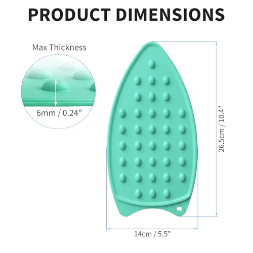 2 Pcs Silicone Iron Rest Pad, Green/Teal - color: Green & Teal