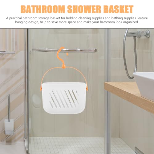 Baluue Hanging Shower Basket with Hook 12.59X8.46X4.92In Plastic Bathroom Organizer for Toiletries Cosmetics Cleaning Supplies Space-Saving Storage - color: White, size: 32.00X21.50X12.50CM