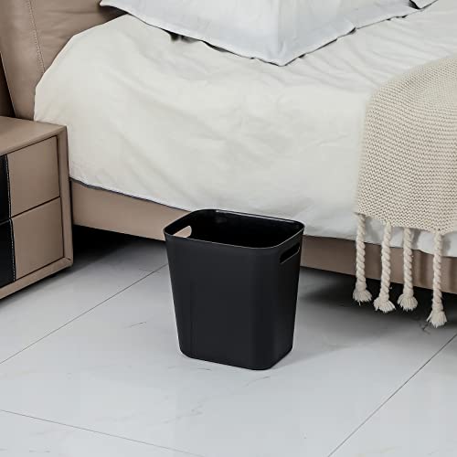 UUJOLY Plastic Small Trash Can Wastebasket, Garbage Container Basket for Bathrooms, Laundry Room, Kitchens, Offices, Kids Rooms, Dorms, 3.5 Gallon, Black - color: Black, size: 3.5 Gallon