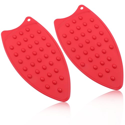 Silicone Iron Rest Pads Mat, Red, 2 Pcs - color: Red