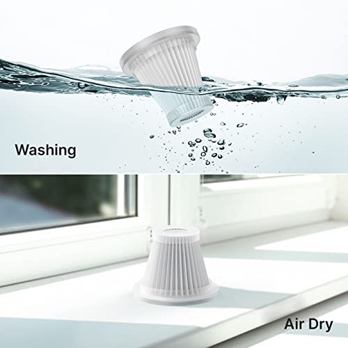 4 Pack Washable HEPA Replacement Filters for Shinebella Handheld Car & Cordless Desk Vacuum Cleaners - Compatible Only with Shinebella Models (Includes 4 Filters)(1.11x1.54x2 Inch)