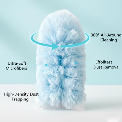 40 Pack Duster Refills Kit Disposable for Swiffer Duster Handle - color: Blue, size: 40pcs