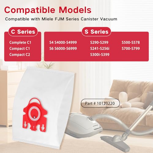 14 Pack 3D Airclean FJM Vacuum Bags Compatible with Miele Complete C1, Compact C1, Compact C2, S241 S290 S300i S500 S700, S4 S6 Series Dust Bags with 4 Motor Protection Filters, 4 Exhaust Filters - style: FJM Bag-14 Pack