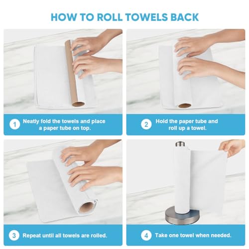 AIDEA White Microfiber Cleaning Cloth Roll-50PK, Cleaning Rags 11.5"×11.5" - color: White