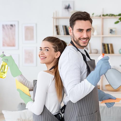 Rubber Kitchen Dishwashing Gloves - 4 Pairs Colorful Reusable Household Cleaning Gloves For Washing Dishes And Cleaning Tasks,Flexible And Durable Waterproof (Medium, Dark Green+Blue+Green+Gray)