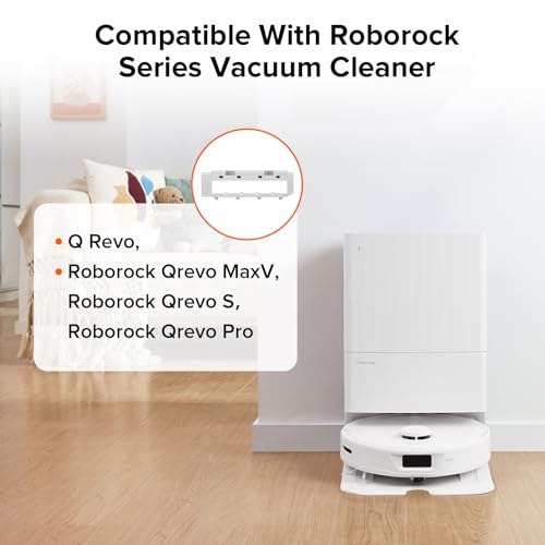 roborock Rubber Main Brush Cover Replacement Qrevo S Pro, Q Revo, Qrevo MaxV, Qrevo S, Q Revo Pro, QV 35A Robot Vacuum Cleaner, Roller Brush Cover Accessories Parts (White) - style: Main Brush Cover - Type B
