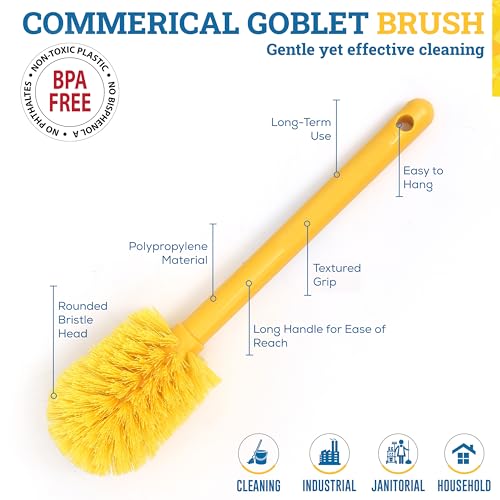 KLEEN HANDLER Goblet Cleaning Brush with Non Scratch Bristles, 1 Pack