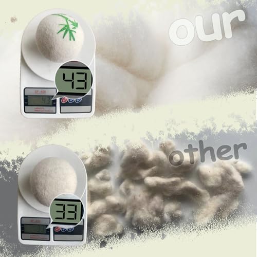 Wool Dryer Balls Laundry Reusable, 100% Natural New Zealand Wool Balls for Dryer, 6 in 1 Pack (Panda)