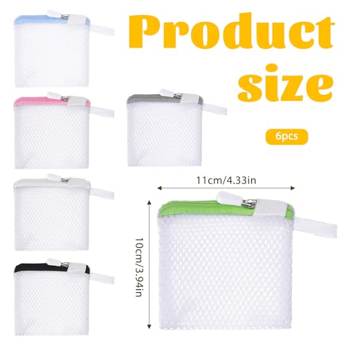 6 Pcs Small Mesh Laundry Bag Lingerie Bags for Washing Delicates for Delicates Washing Machine Underwear Washings Bag Small Foldable Wash Bags for Home Travel White 3.9 x 4.3 Inch