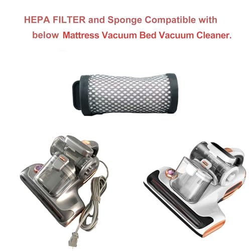 3Pack Hepa Filters Replacement Compatible with JIGOO T600 Mattress Vacuum Cleaner, Spare Parts or Accessories Works with JIGOO Mattress Vacuum, Washable and Durable.