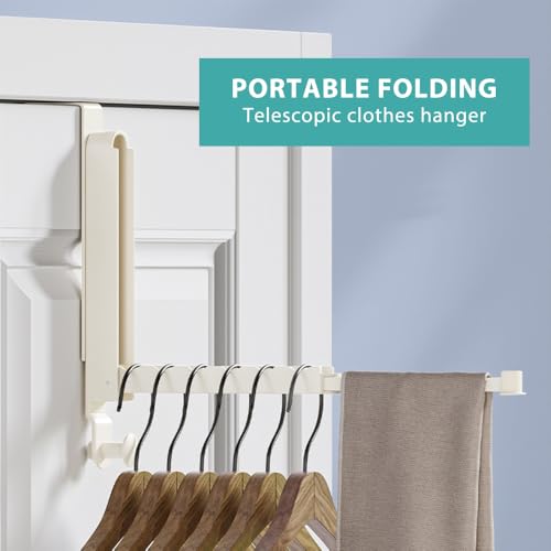 MGahyi Milky White Foldable Over The Door Hanger - color: Milky White