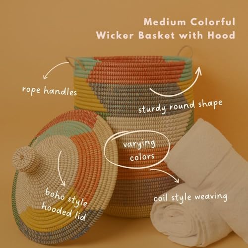 Decorative Rainbow Colors Hamper for Laundry, 15" Wide, 19" Tall. Medium Size - size: Medium