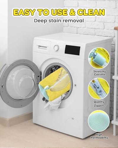 Shoe Washing Machine Bag: Shoe Bag for Washing Machine - Reusable Shoe Cleaning Bag for Sneaker Tennis Shoes Unstain Cleaner Kit(Yellow 1 Pcs) - color: Yellow 1pcs