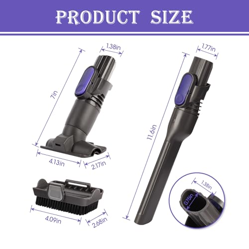 Vacuum Crevice Tool Brush Replacement Parts Compatible with Shark Pet Cordless Stick IX141 IZ162H IZ163H IZ362H IZ562H IZ140 IZ142 UZ145 Removable two-in-one Tool Brush Attachments for D-Shaped Vacuum - color: 2-in-1 brush + Slit brush