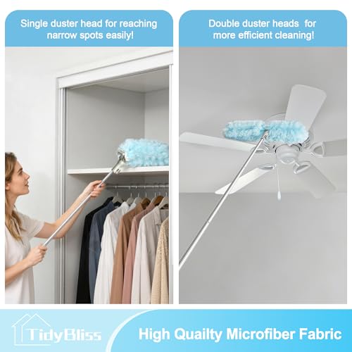 TidyBliss 6 ft Extendable Dusters for Cleaning Compatible with Swiffer