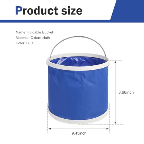 Car Collapsible Water Bucket, Vehicle Portable Water Container, Waterproof Fabric Pop Up Bucket for Car Washing, Camping & Emergency Water Storage (9L) - size: 1 PC #9L