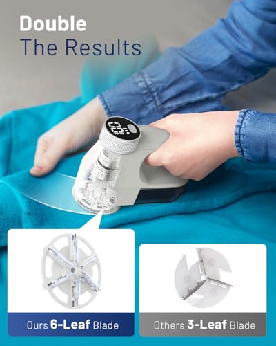 BEAUTURAL Fabric Shaver and Lint Remover, Rechargeable Sweater Defuzzer - color: Light Gray
