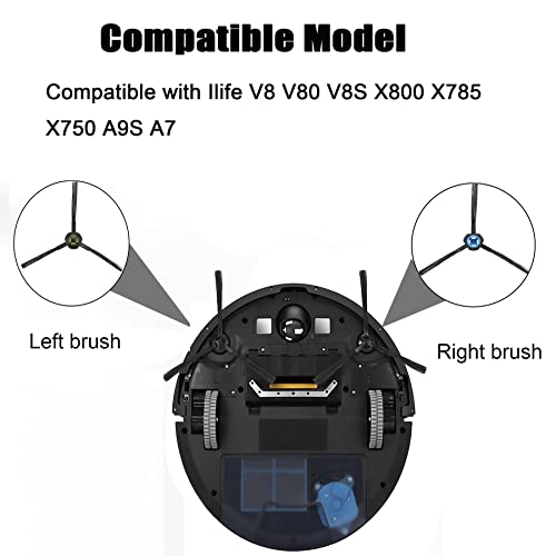 6pcs Replacement Side Brushes for Ilife V8 V80 V8S X800 X785 X750 A9S A7 Robot Vacuum Cleaner Accessories 3pairs Left&Right Blue&Yellow