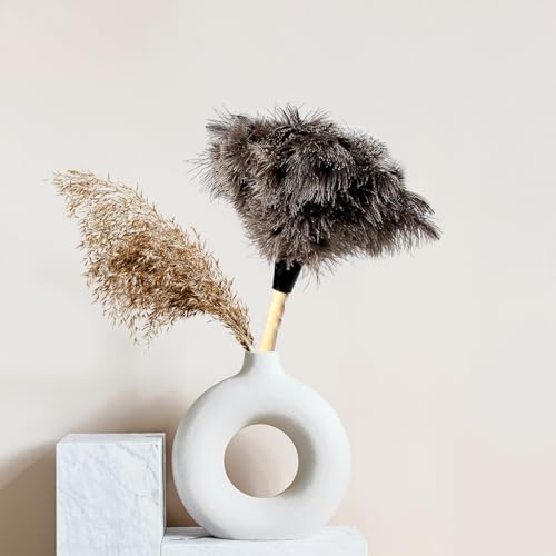 Ostrich Feather Dusters with Wooden Handles, 14''
