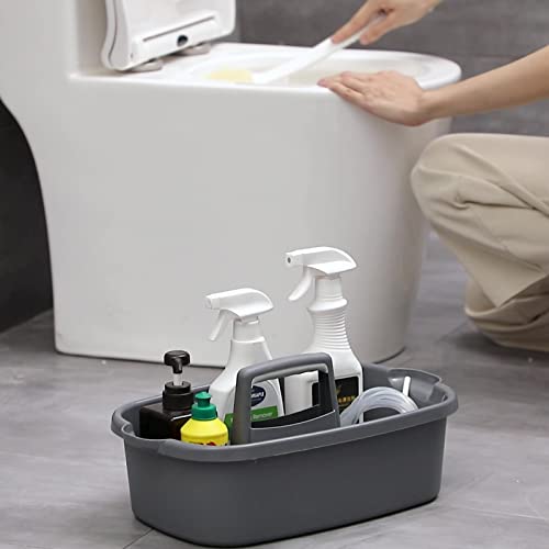 JiatuA Large Cleaning Supplies Caddy Portable Shower Caddy Basket Dark Gray - color: Dark Gray, size: Large