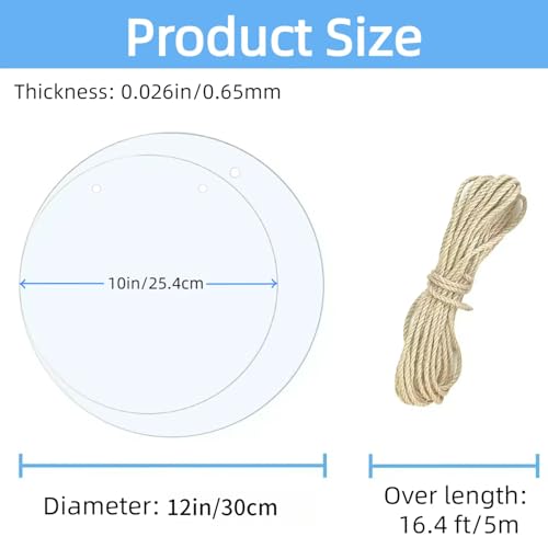 12 Inch Metal Sublimation Ornament Blanks, Unfinished Round Aluminum Sign Blank, Sublimation Door Hanger Blanks, DIY Decorative Door Hanger, Sublimation Metal Sign Blanks for Yard, Garden (10 pcs) - size: 12inch-10pcs